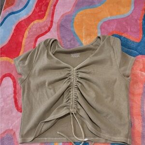 Olive Green synched Top